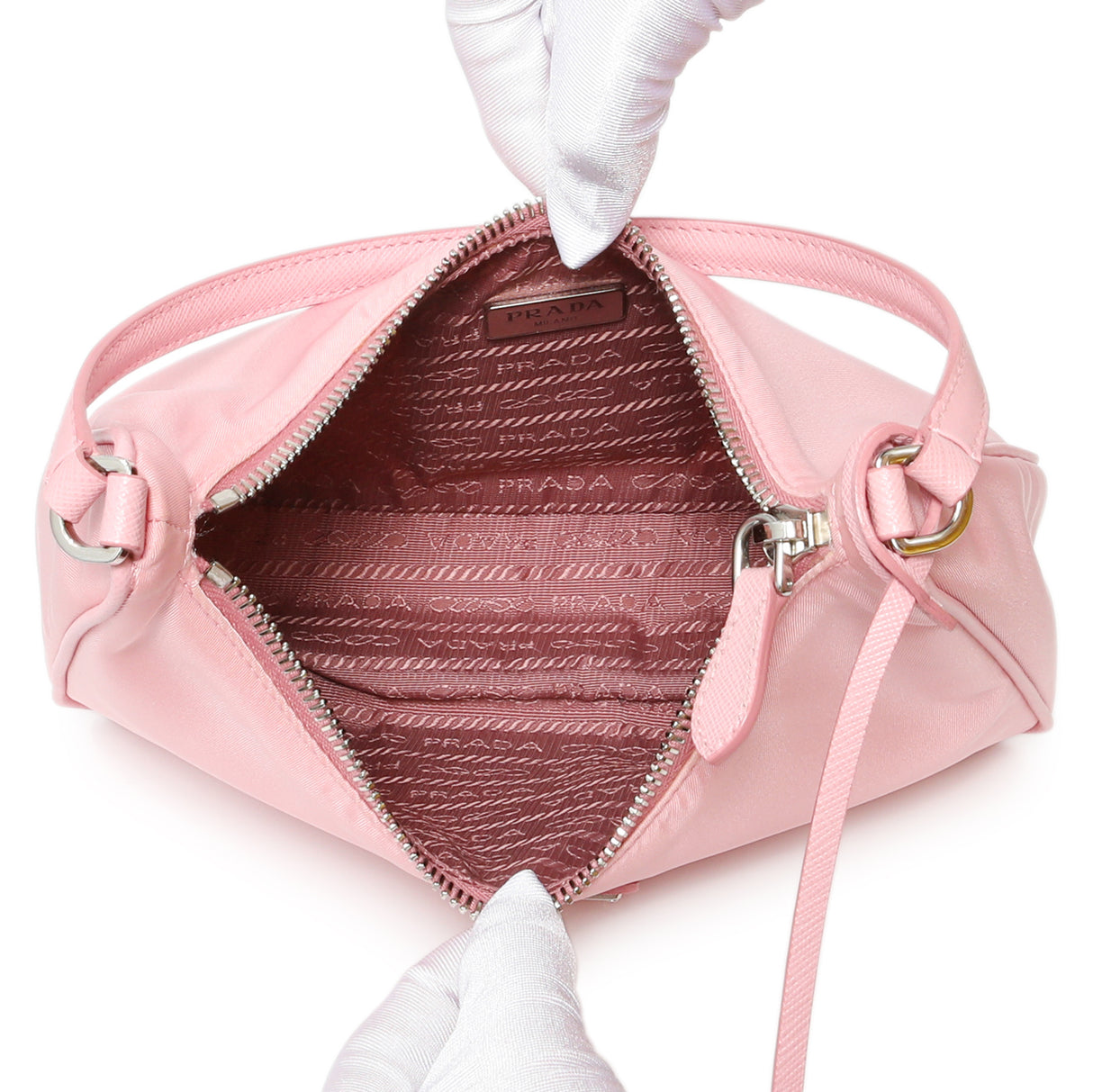 Prada Rosa Tessuto Nylon Saffiano Mini Re-Edition 2005 Bag Handbags Prada