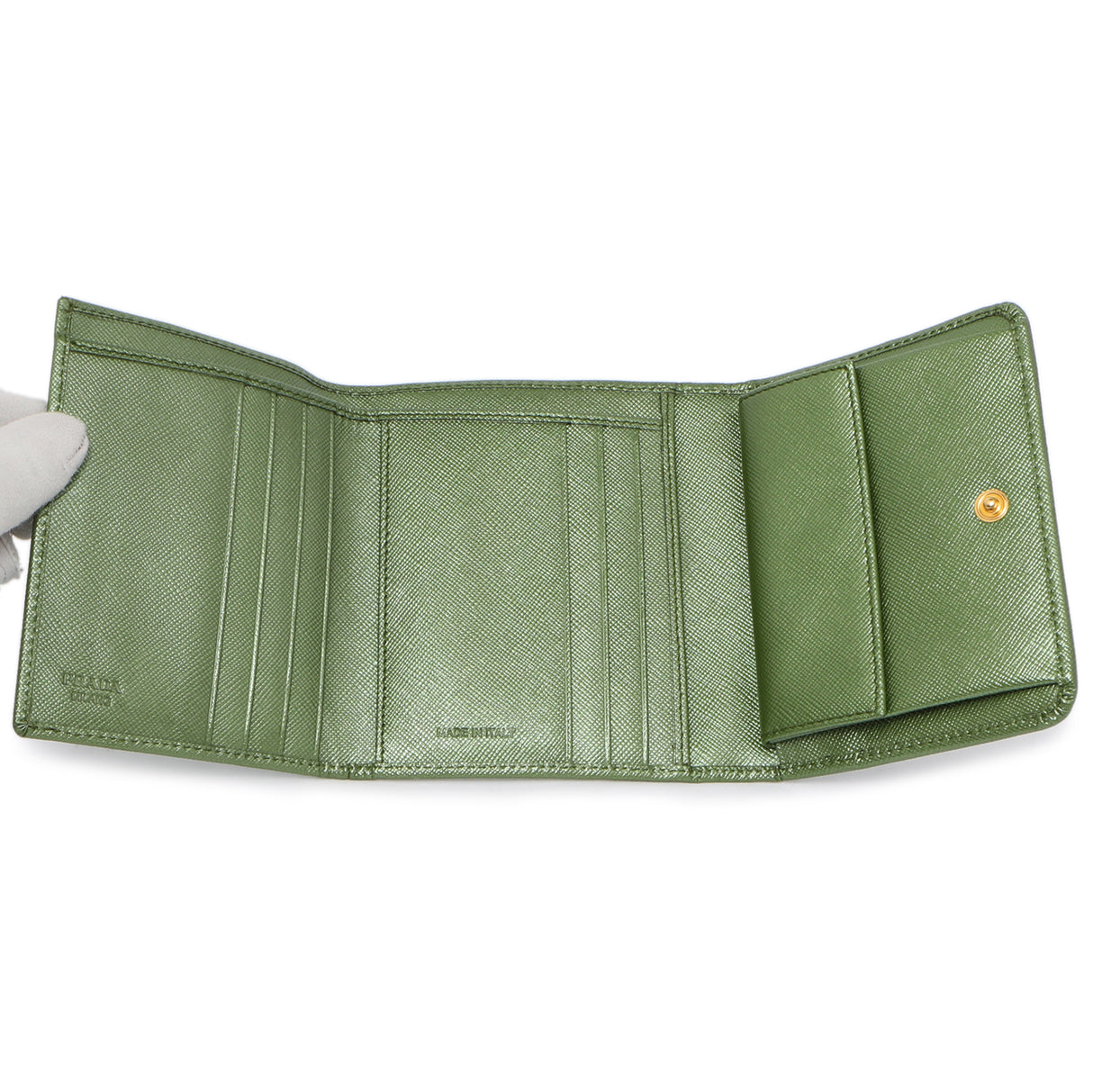 Prada Saffiano Tri-Fold Compact Wallet Accessories Prada