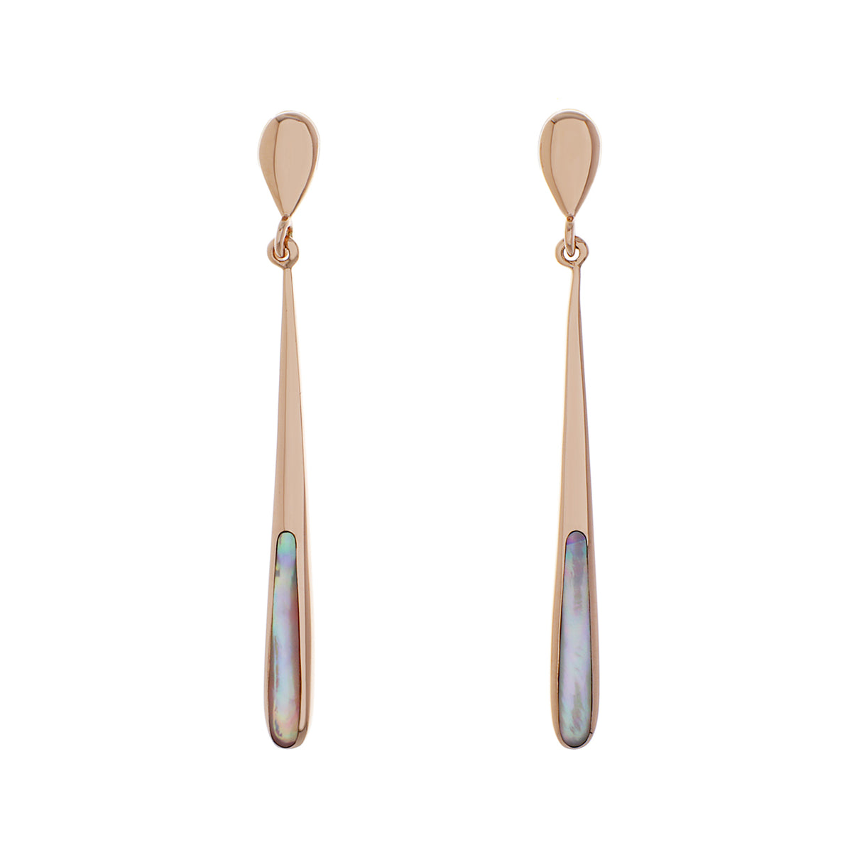 14K Rose Gold Mother of Pearl Drop Earrings Fine Jewellery Modaselle