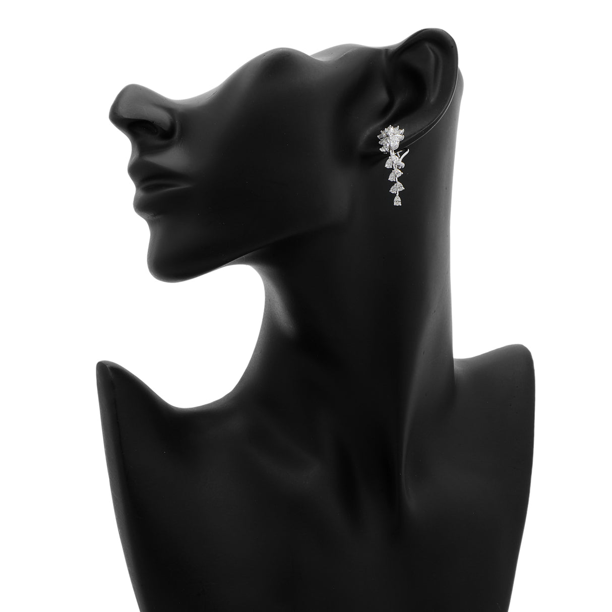 18K White Gold 3.38 Carat Diamond Cascade Earrings Fine Jewellery Modaselle