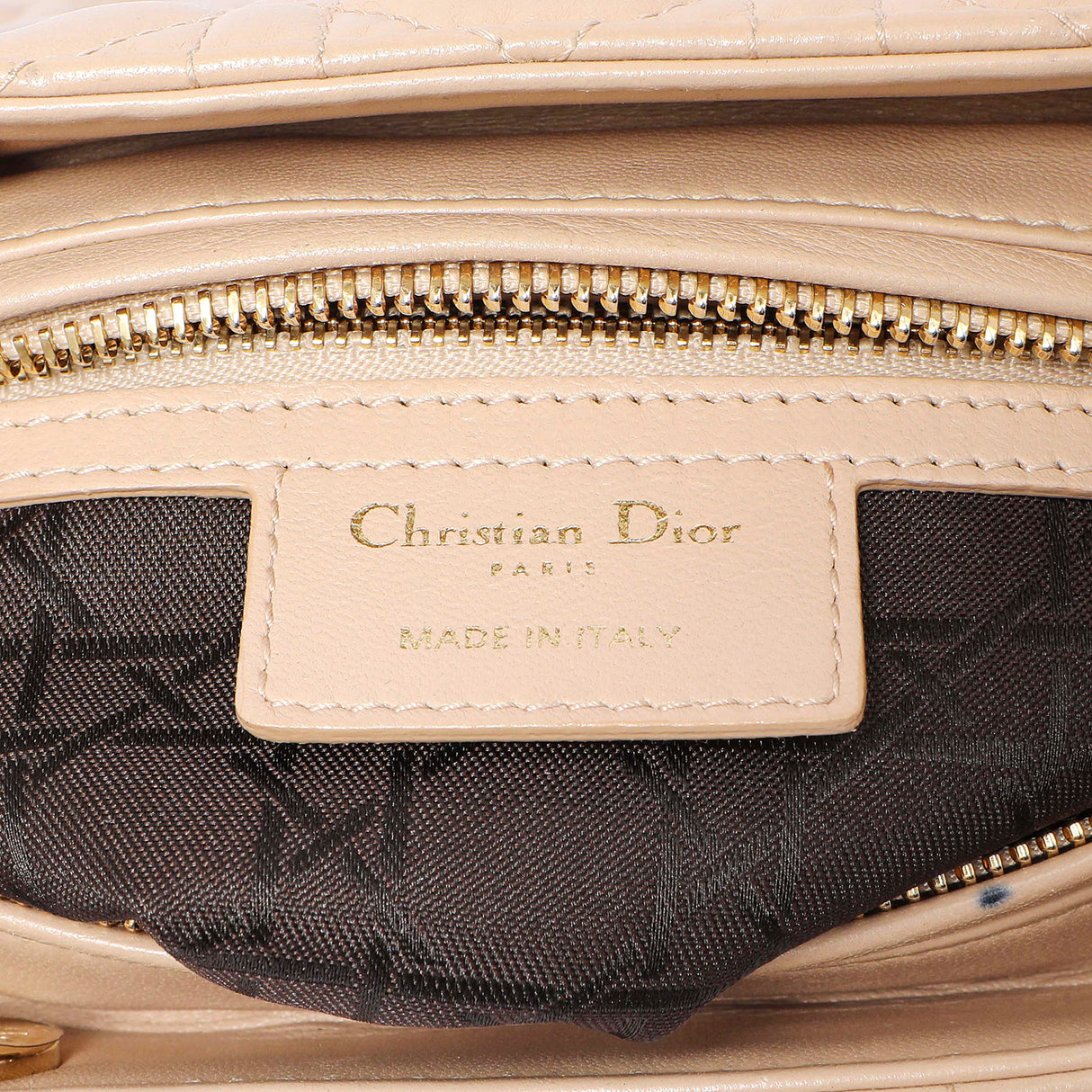 Christian Dior Nude Lambskin Cannage Medium Lady Dior Handbags Christian Dior