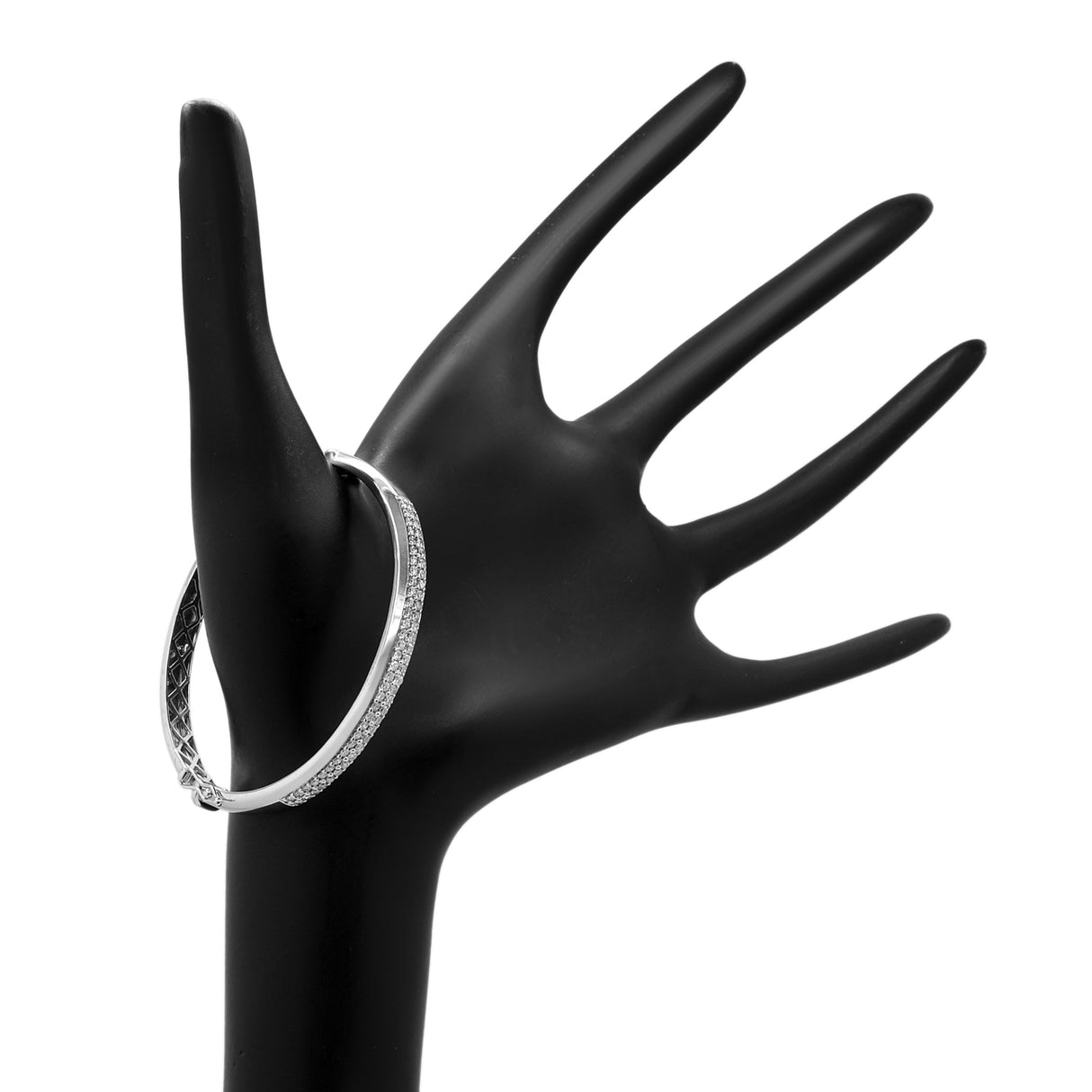 10K White Gold 1.00 Carat Diamond Bangle Fine Jewellery Modaselle