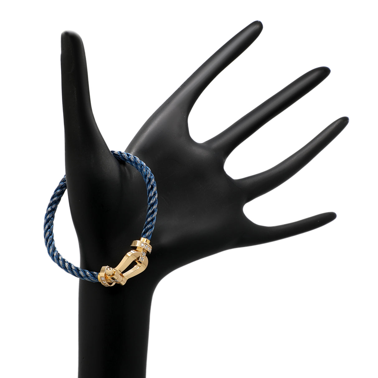 FRED 18K Yellow Gold Diamond Force 10 Large Cable Bracelet Fine Jewellery Modaselle