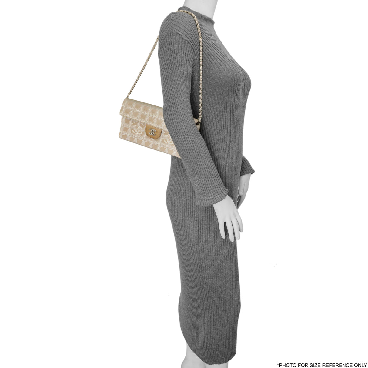 Chanel Beige Nylon Travel East West Flap Handbags Chanel