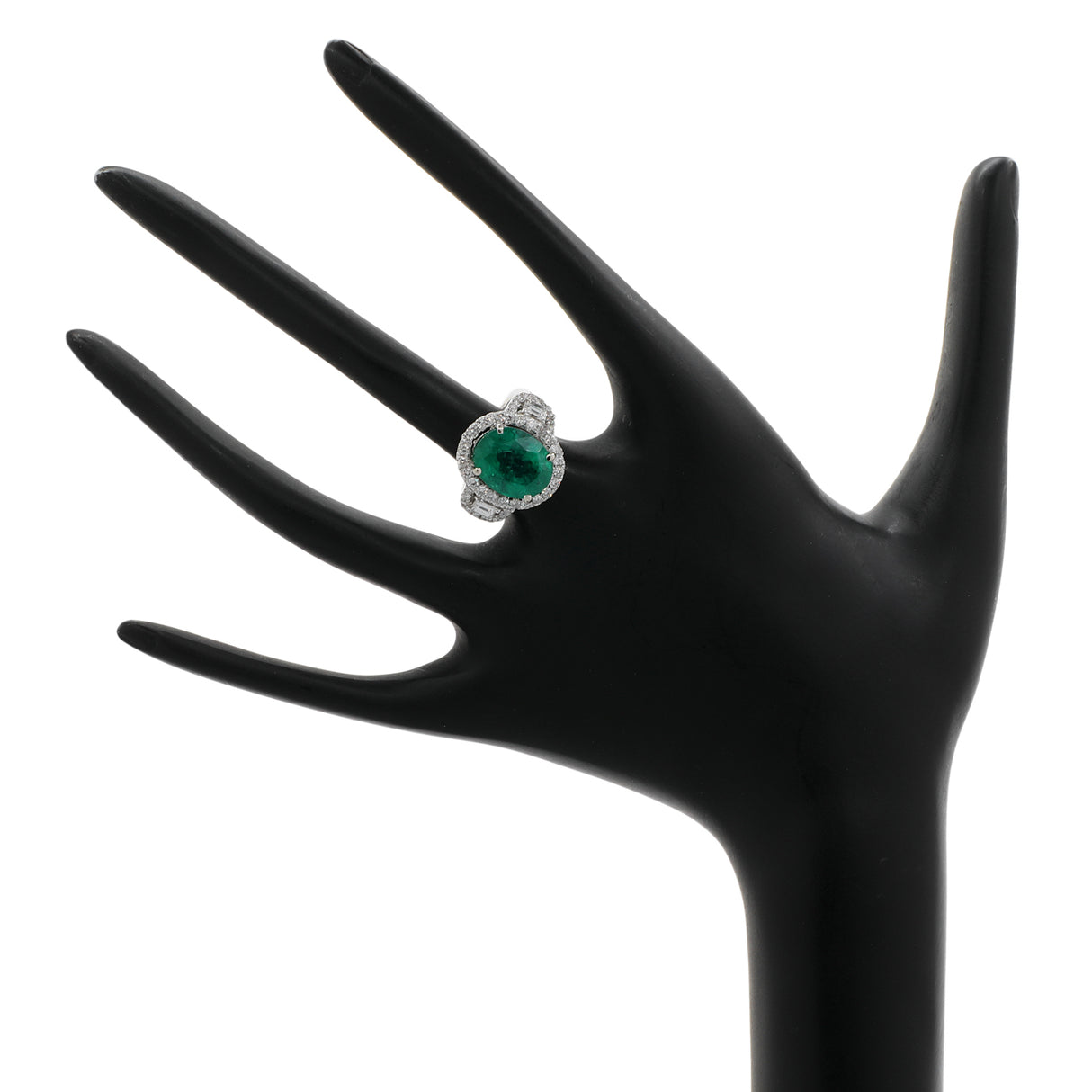 18K White Gold 5.88 Carat Emerald Ring Fine Jewellery Modaselle