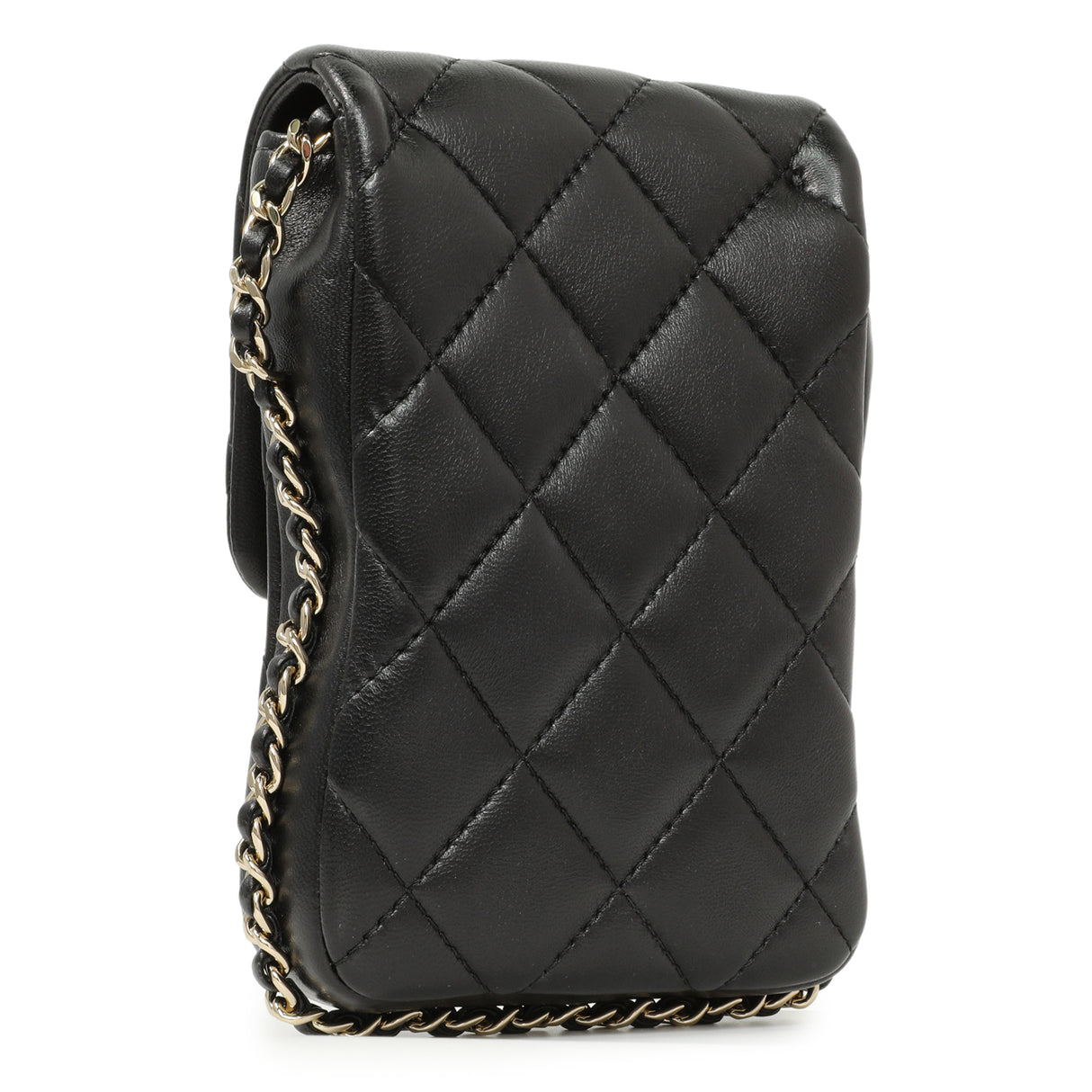 Chanel Black Quilted Lambskin My Precious Phone Case Flap Bag Handbags Chanel