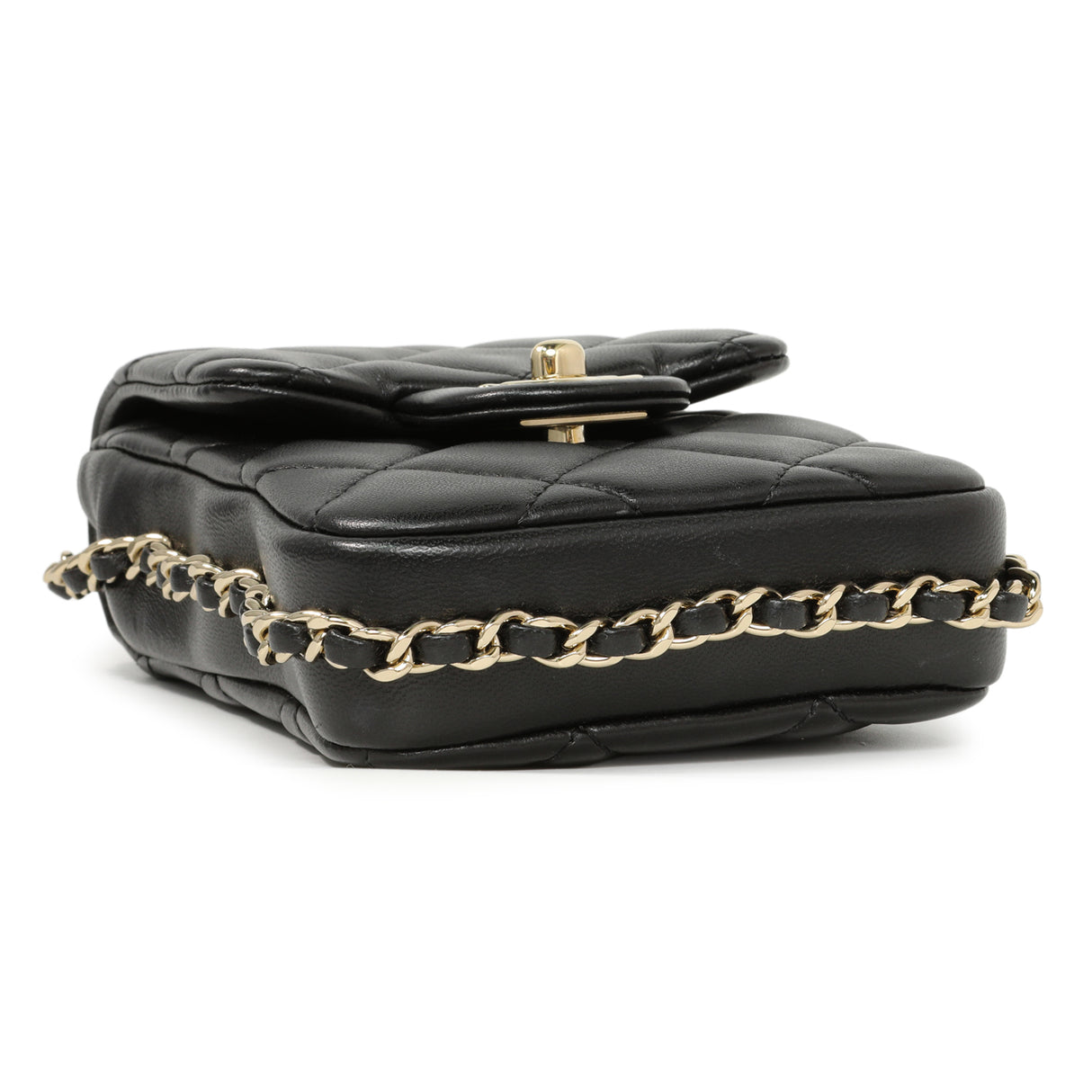 Chanel Black Quilted Lambskin My Precious Phone Case Flap Bag Handbags Chanel