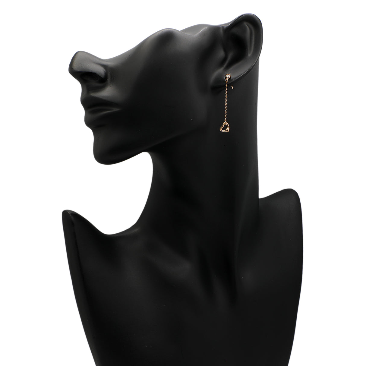 Tiffany & Co. 18K Rose Gold Diamonds by the Yard Open Heart Earrings Designer Jewellery Tiffany and Co