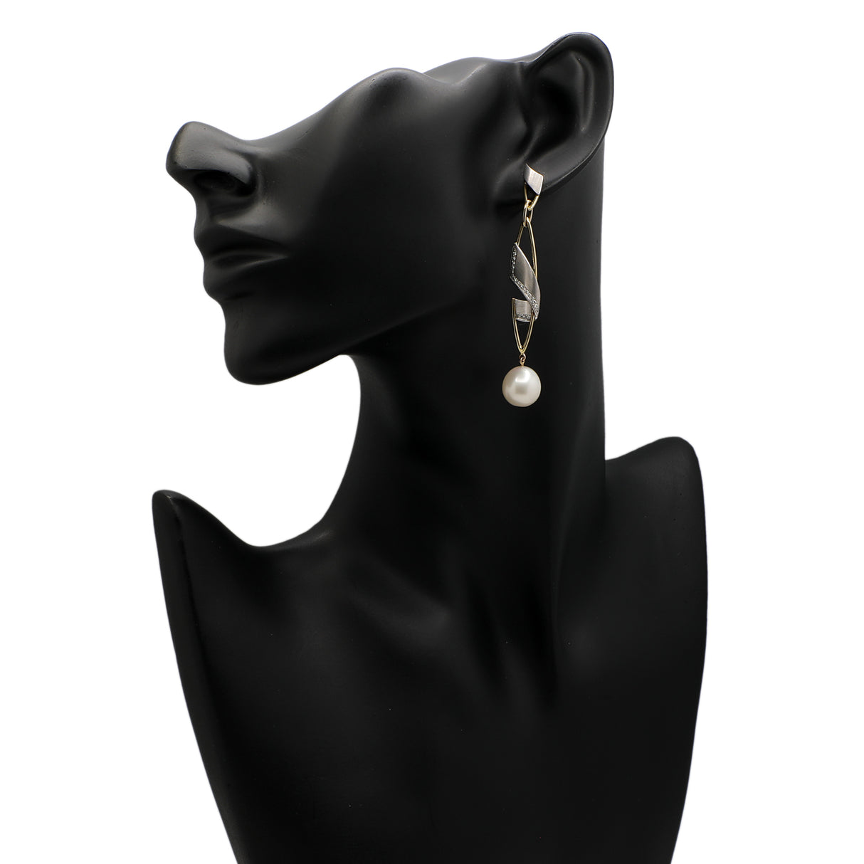 14K Yellow/White Gold South Sea Pearl Earrings Fine Jewellery Modaselle