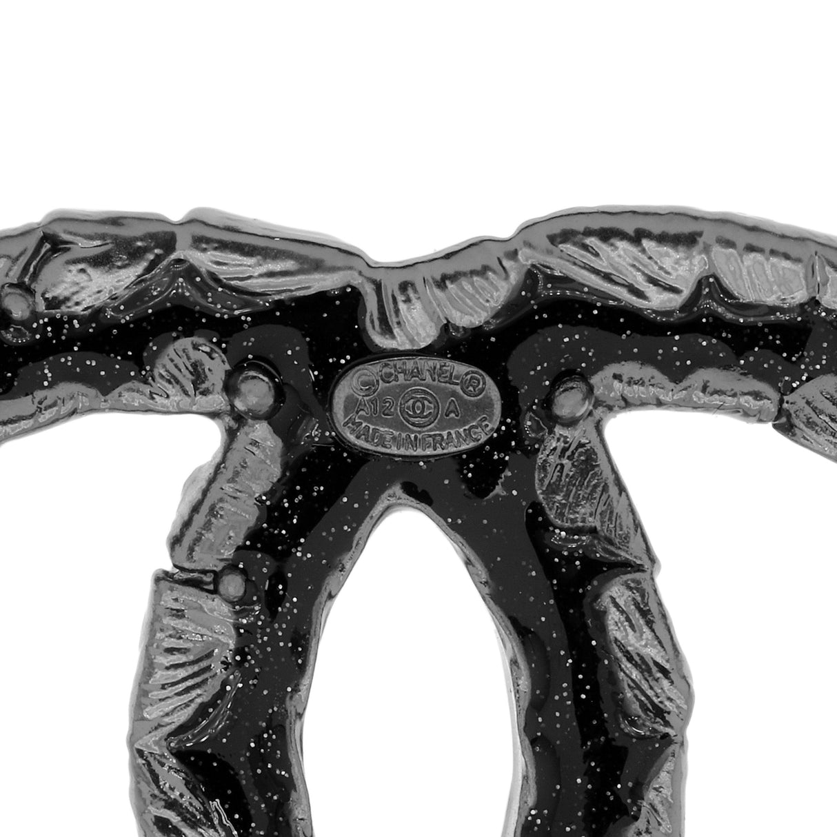 Chanel Black Enamel CC Camelia Brooch Accessories Chanel