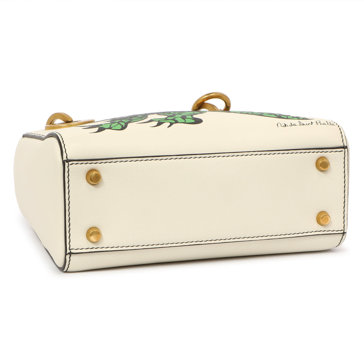 Christian Dior White Calfskin Niki De Saint Phalle Mini Supple Lady Dior Handbags Christian Dior