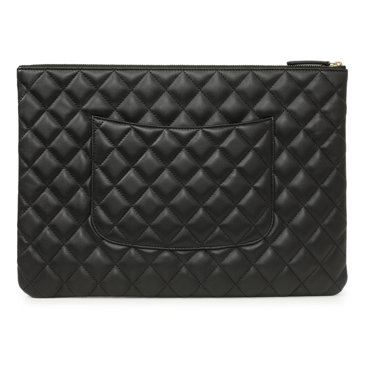 Chanel Black Quilted Lambskin Large Cosmetic Case Accessories Modaselle