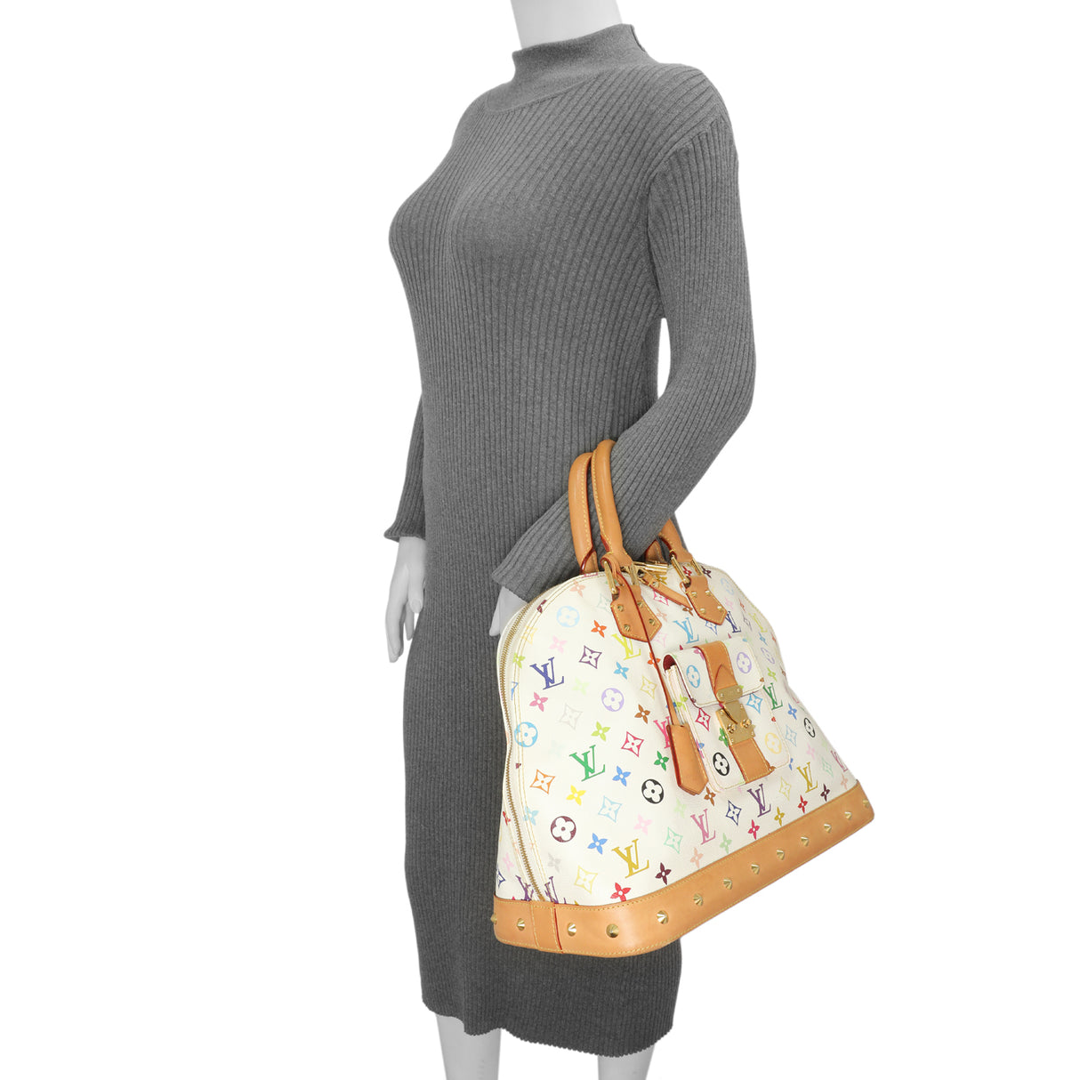 Louis Vuitton White Multicolor Monogram Alma GM Handbags Louis Vuitton