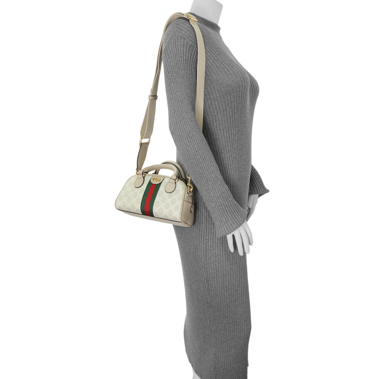 Gucci Supreme Monogram Dollar Calfskin Web Mini Ophidia Top Handle Bowler Bag Handbags Gucci