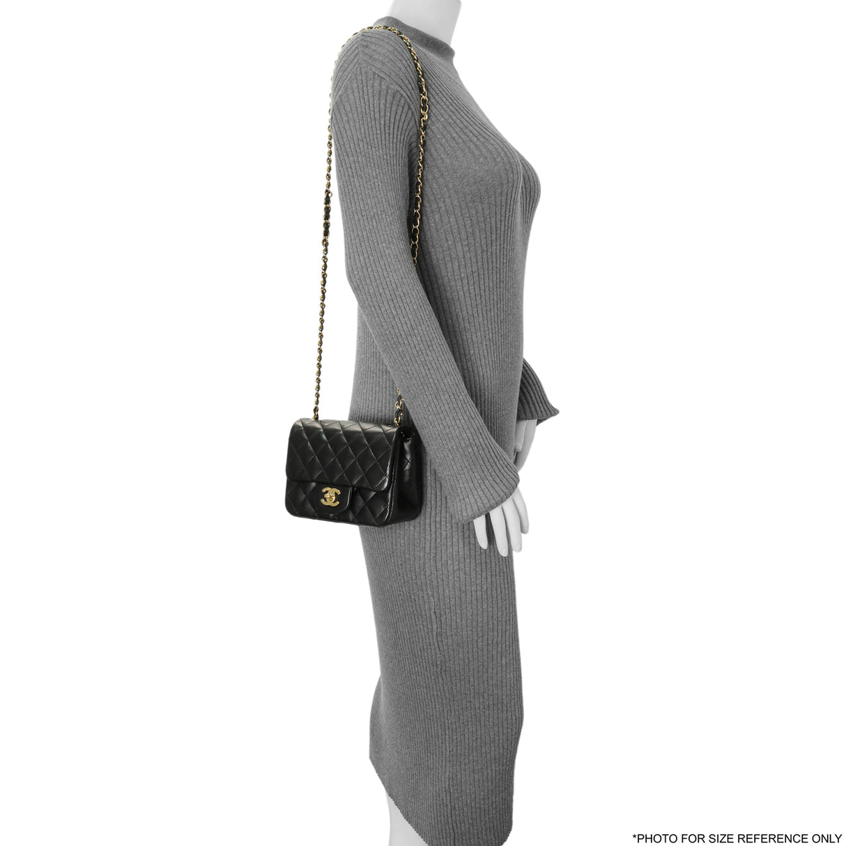 Chanel Black Quilted Lambskin Mini Square Flap Handbags Chanel