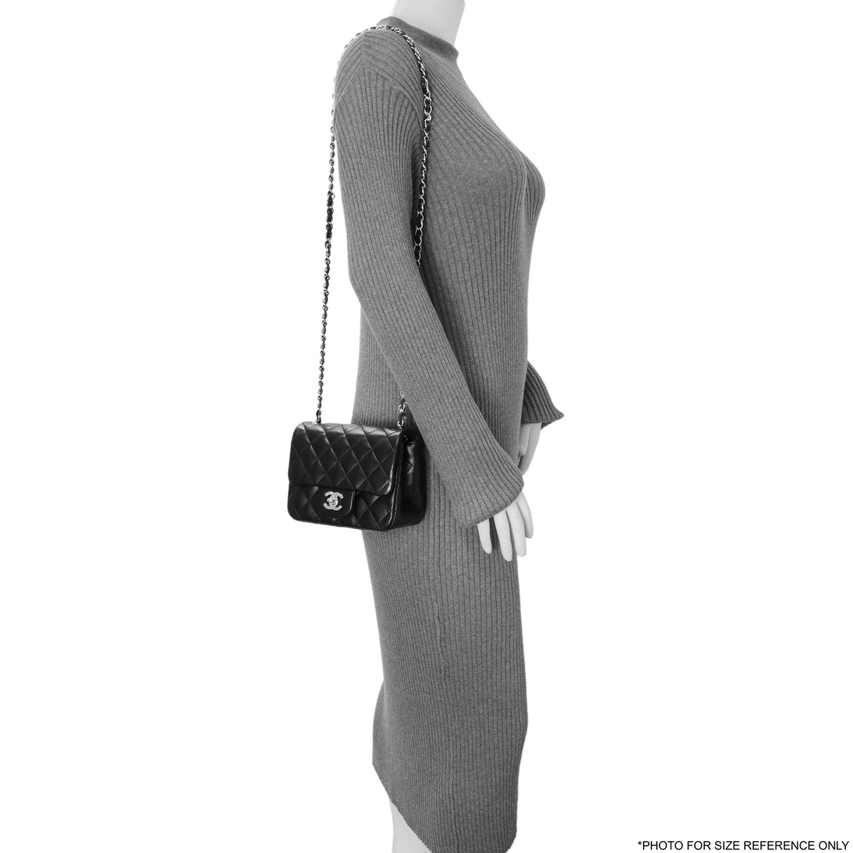 Chanel Black Quilted Lambskin Mini Square Flap Handbags Chanel