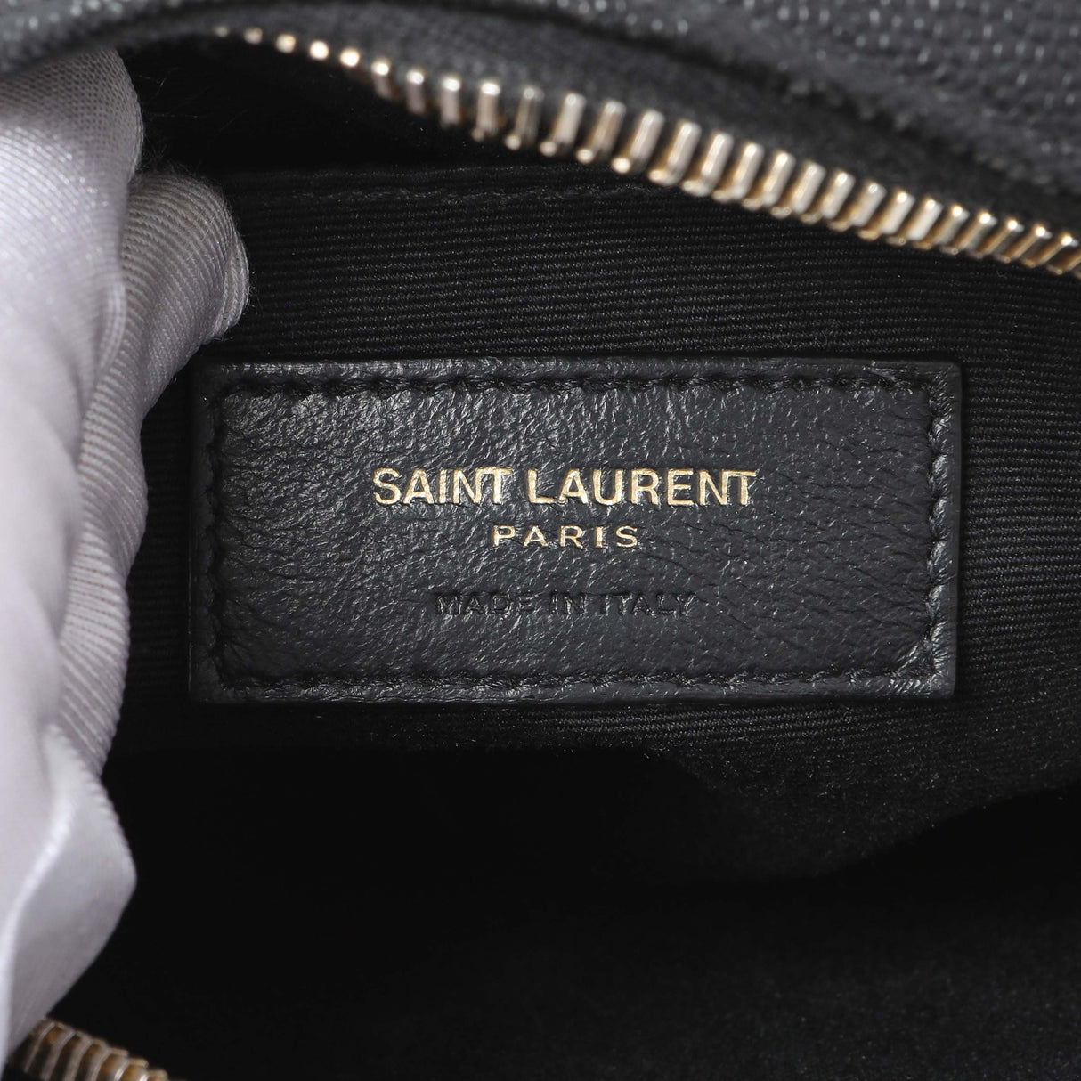 Saint Laurent Black Chevron Quilted Grain de Poudre Round Camera Bag Handbags Saint Laurent