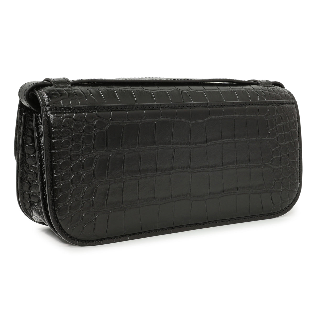 Balenciaga Black Crocodile Embossed Small Gossip Bag Handbags Balenciaga