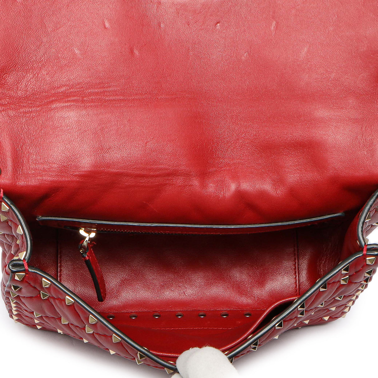 Valentino Red Lambskin Medium Rockstud Spike Shoulder Bag Handbags Valentino