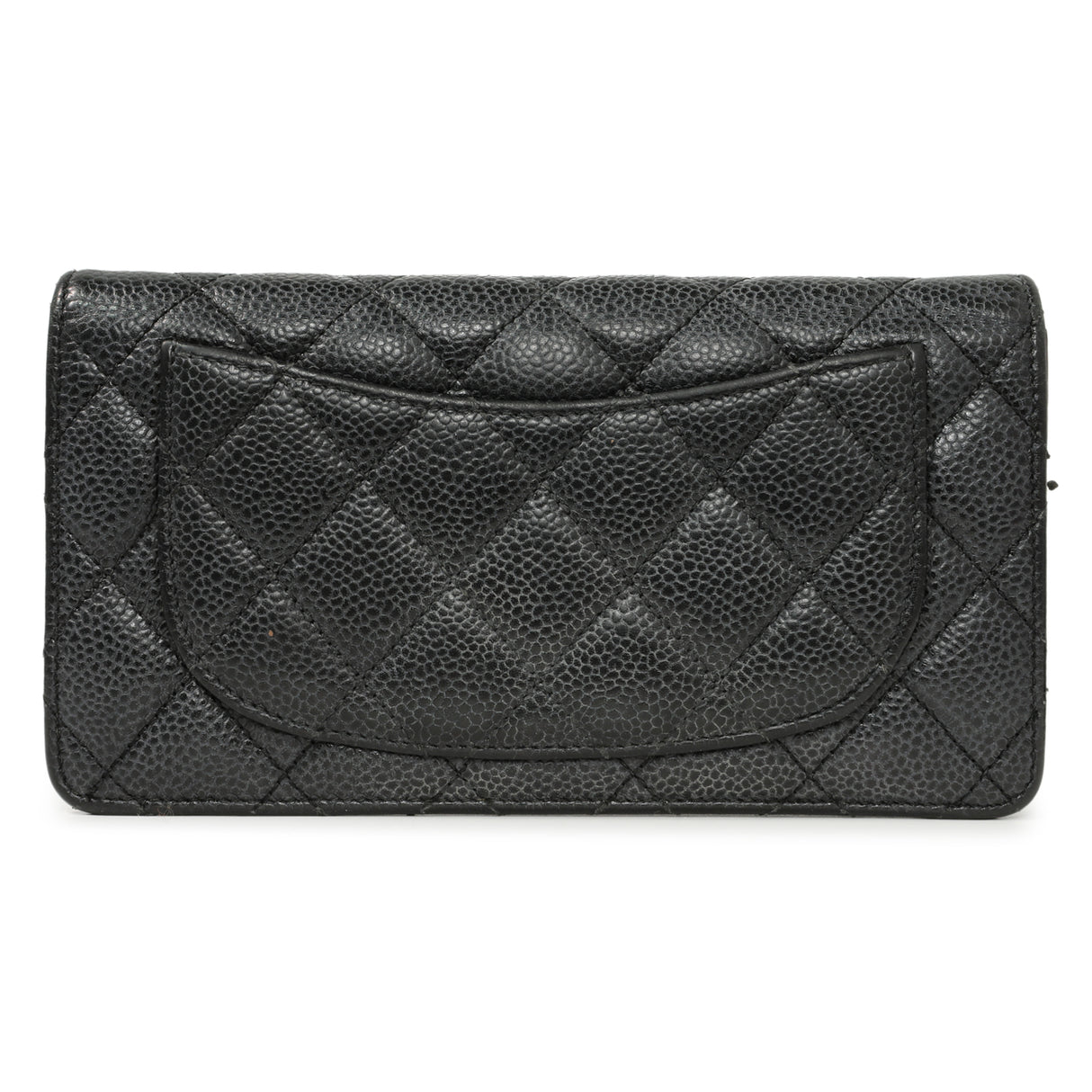 Chanel Black Quilted Caviar Yen Wallet Accessories Chanel