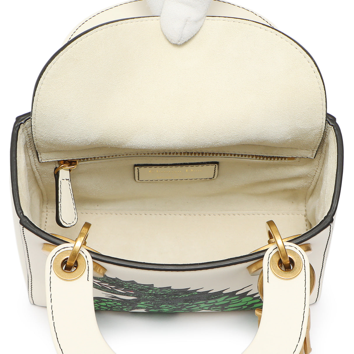 Christian Dior White Calfskin Niki De Saint Phalle Mini Supple Lady Dior Handbags Christian Dior