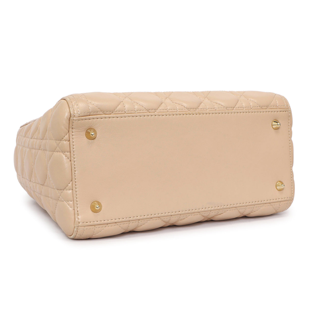 Christian Dior Nude Lambskin Cannage Medium Lady Dior Handbags Christian Dior