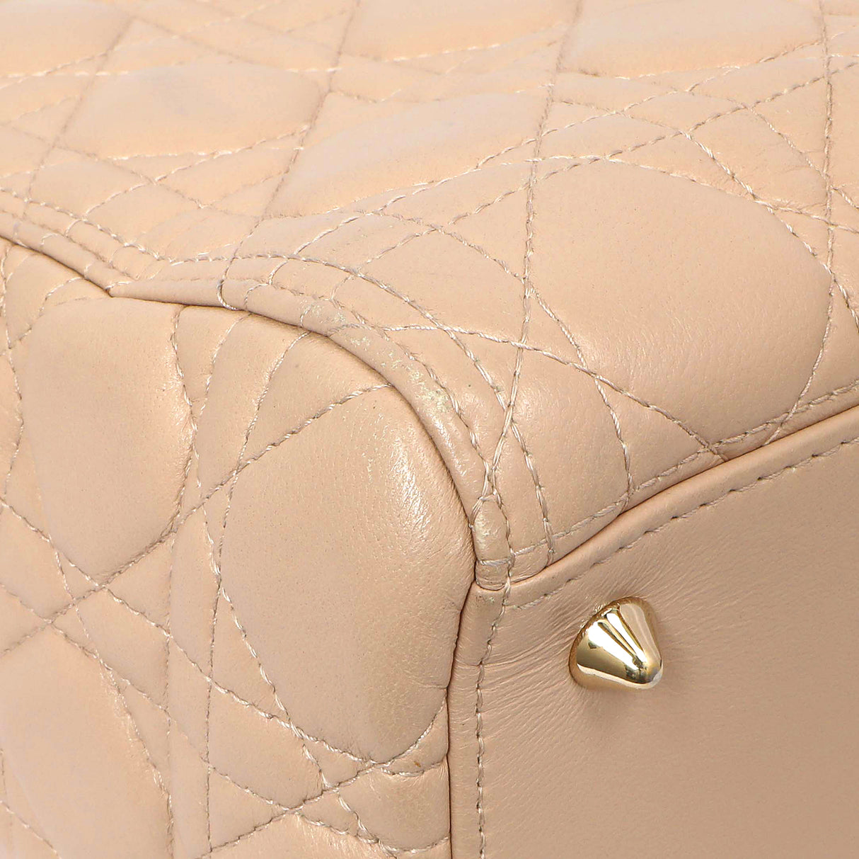 Christian Dior Nude Lambskin Cannage Medium Lady Dior Handbags Christian Dior