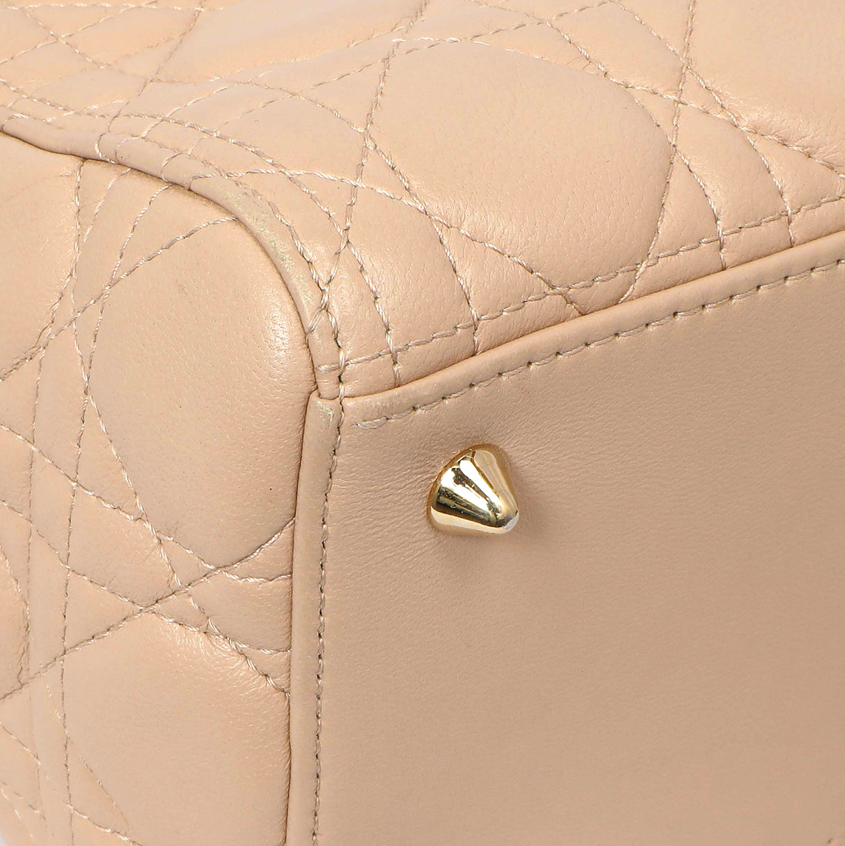 Christian Dior Nude Lambskin Cannage Medium Lady Dior Handbags Christian Dior