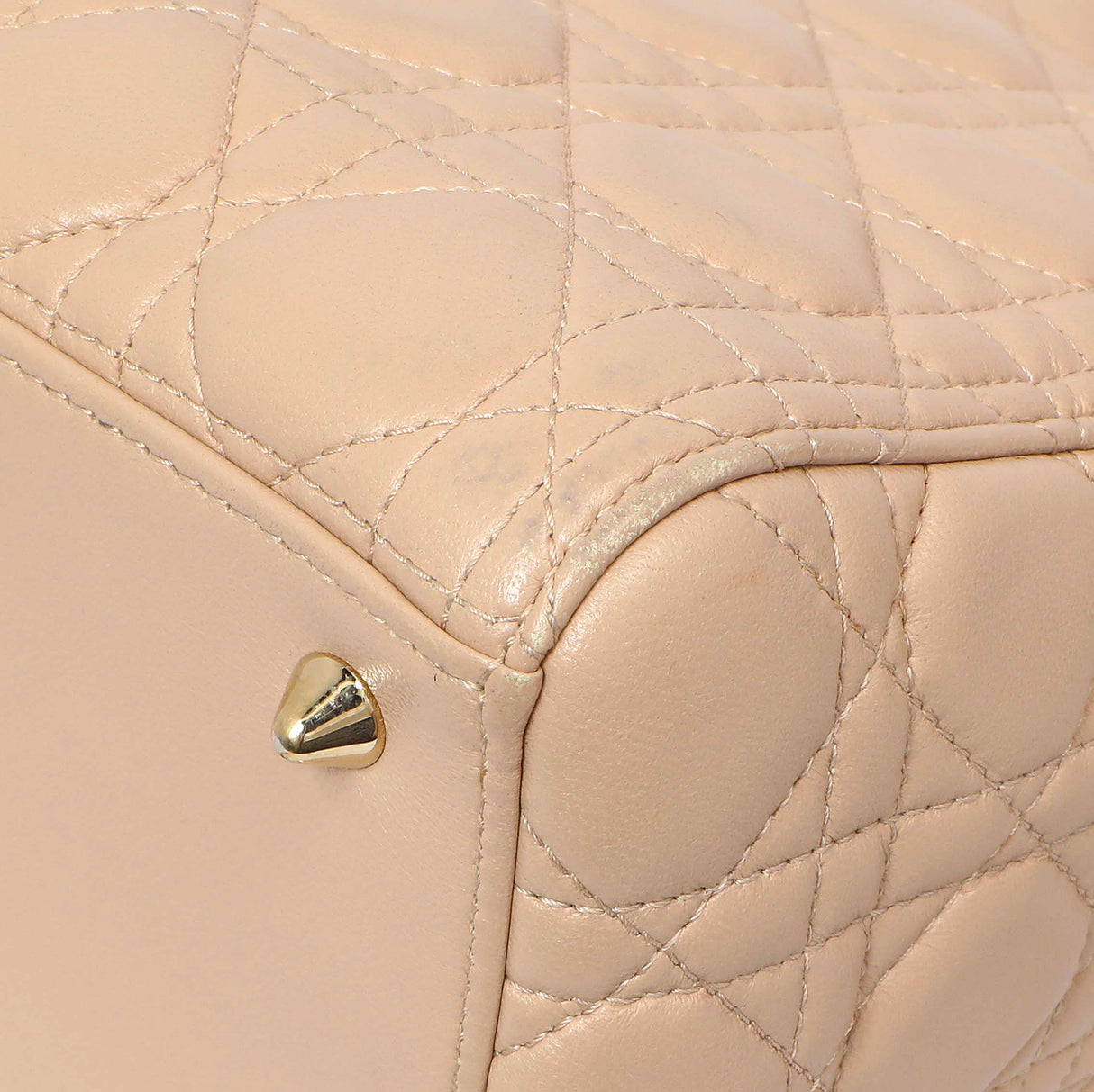 Christian Dior Nude Lambskin Cannage Medium Lady Dior Handbags Christian Dior