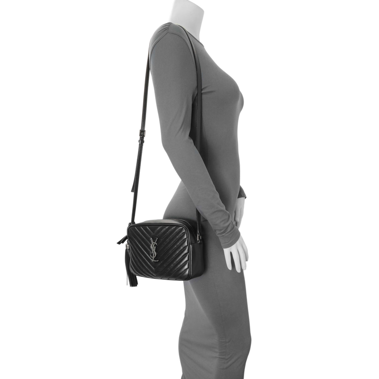 Saint Laurent Black Calfskin Matelasse Monogram Lou Camera Bag Handbags Saint Laurent