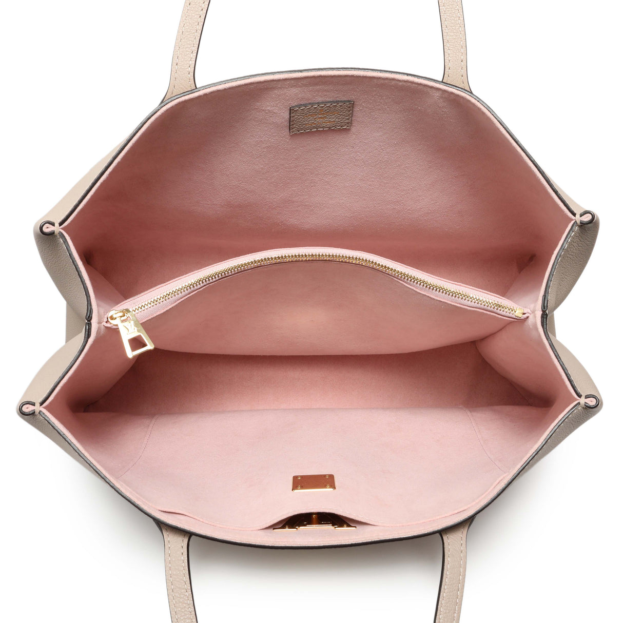 Louis Vuitton Greige Grained Calfskin Lockme Shopper Handbags Louis Vuitton