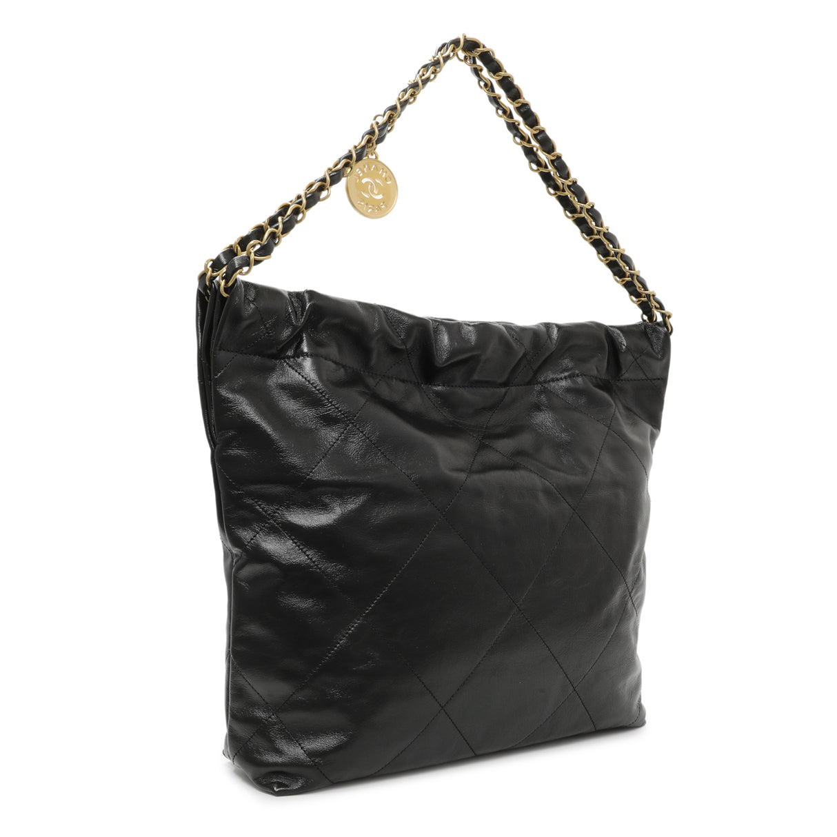 Chanel Black Quilted Shiny Calfskin Small Chanel 22 Handbags Chanel