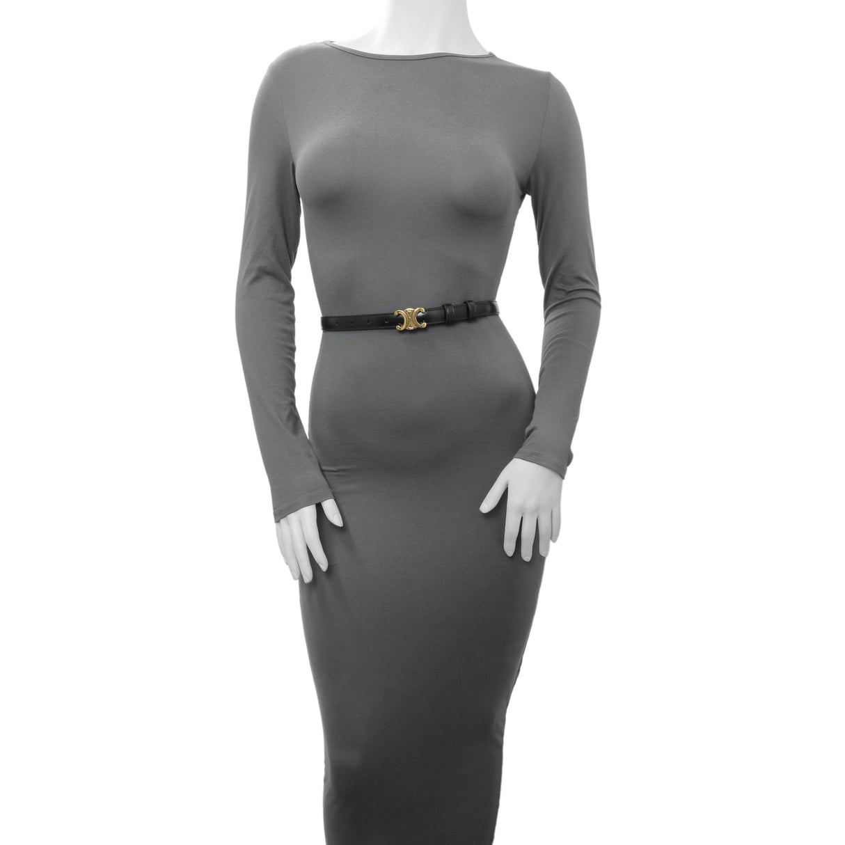 Celine Black Box Calfskin Triomphe Belt Accessories Celine
