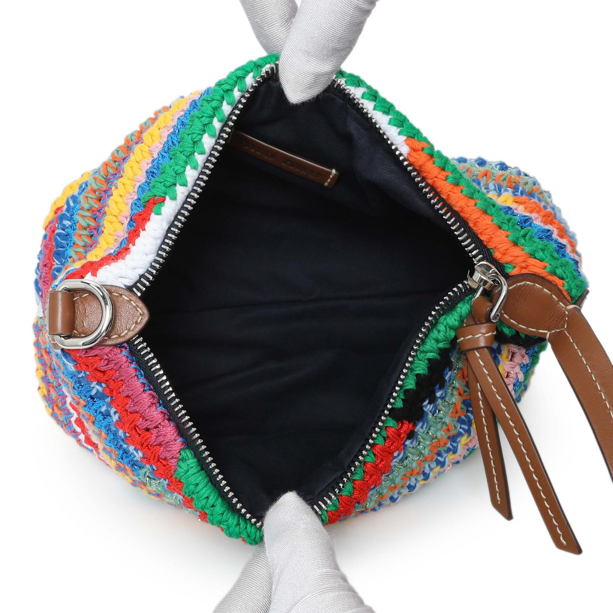 Miu Miu Multicolor Fabric Crochet Pouch Handbags Miu Miu