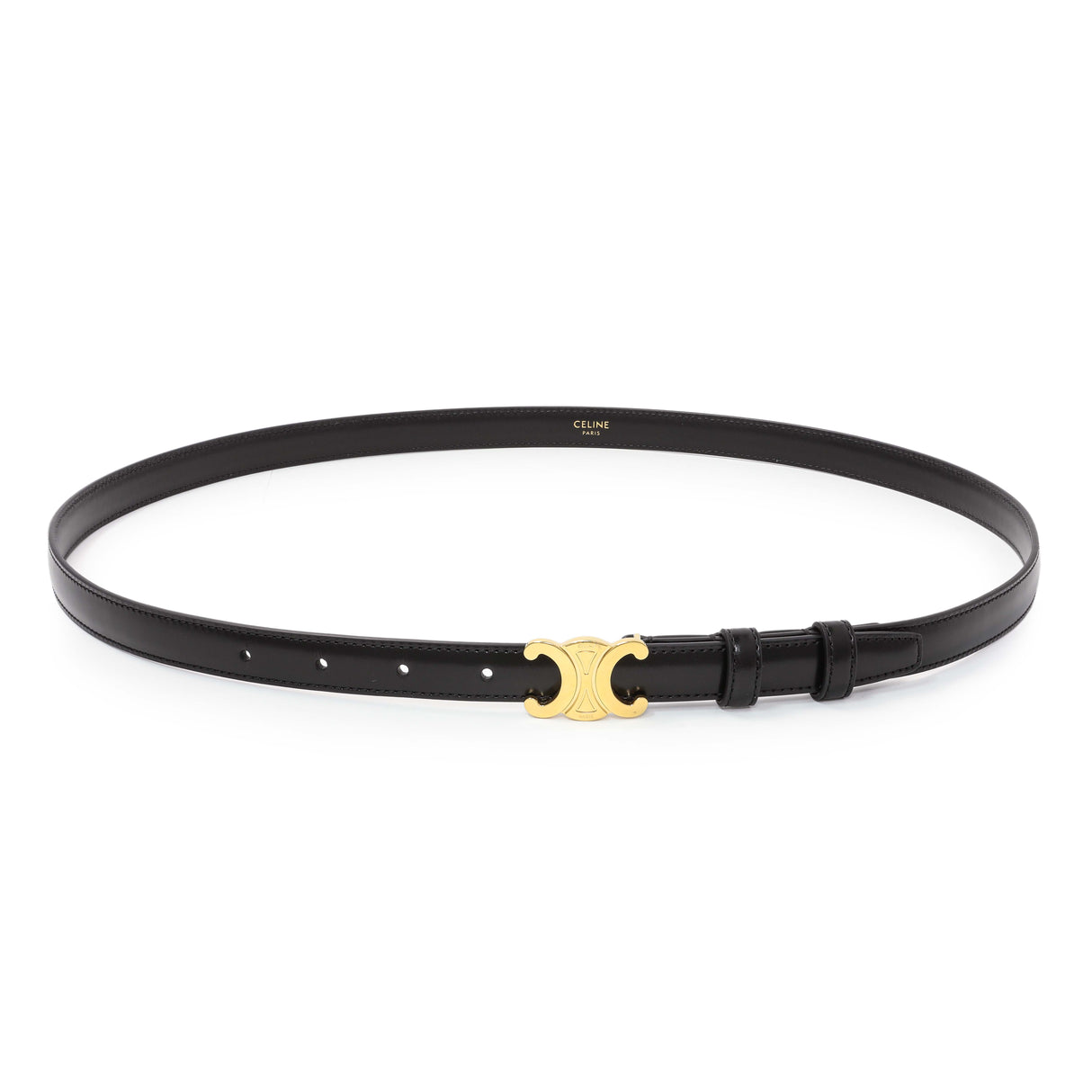 Celine Black Box Calfskin Triomphe Belt Accessories Celine