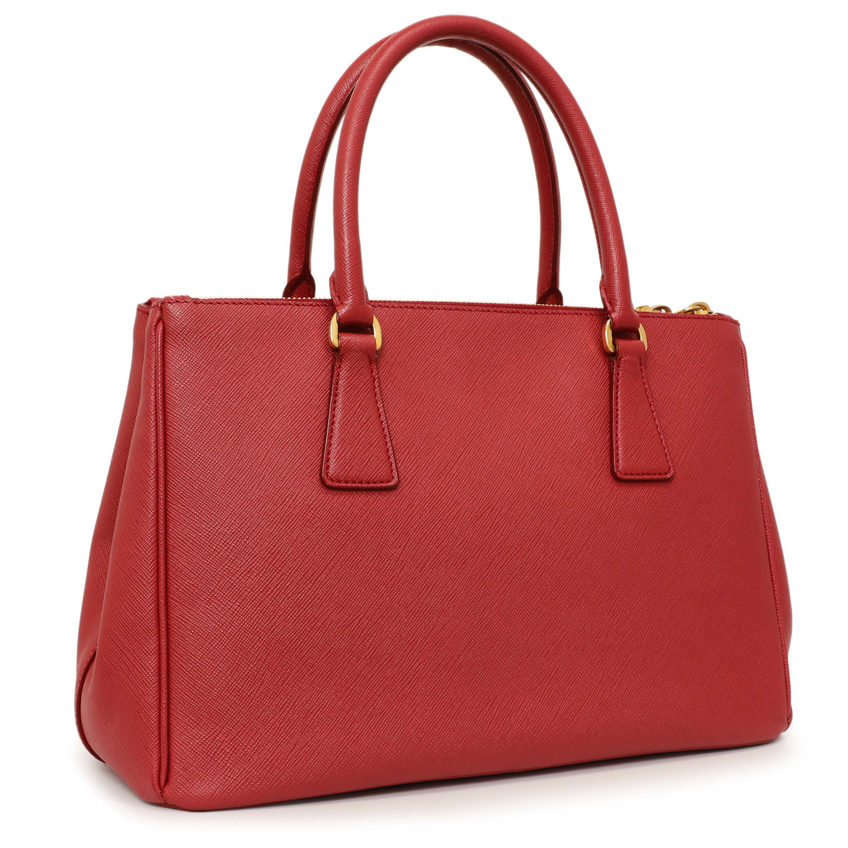 Prada Red Saffiano Small Galleria Double Zip Tote Handbags Prada