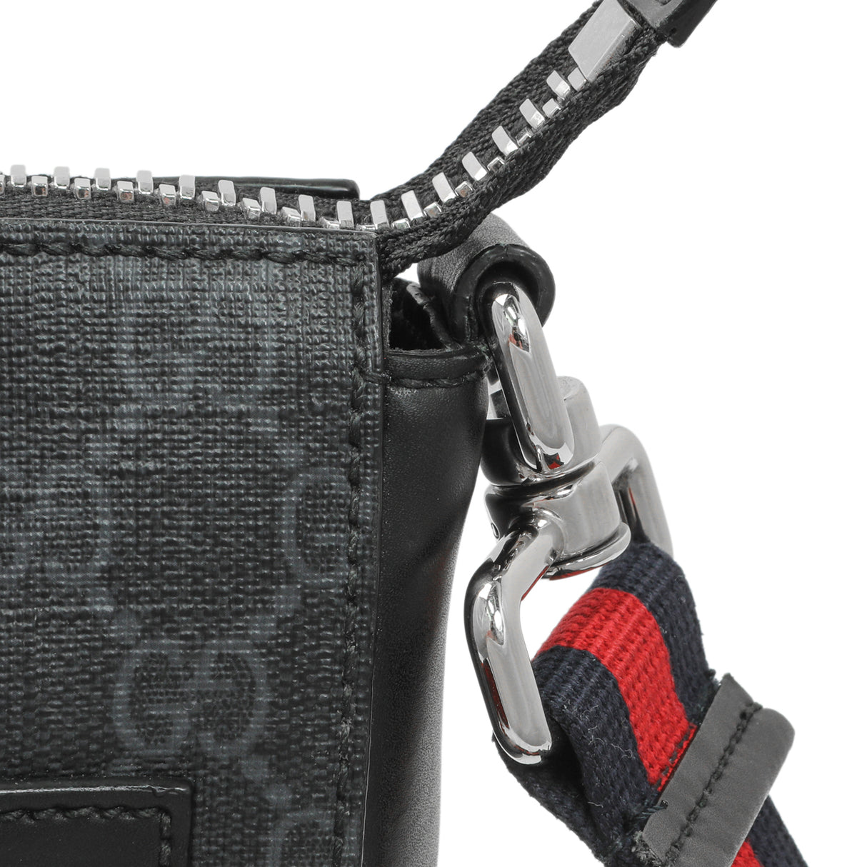 Gucci GG Supreme Monogram Web Small Flat Messenger Bag Handbags Gucci