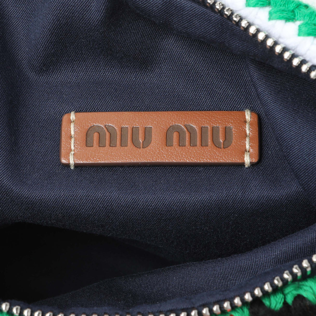 Miu Miu Multicolor Fabric Crochet Pouch Handbags Miu Miu
