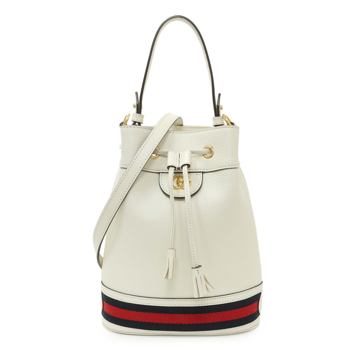 Gucci Glazed textured Calfskin Web Small Ophidia Bucket Bag Handbags Gucci