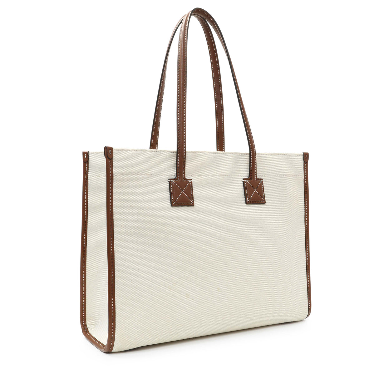 Burberry Canvas Smooth Calfskin Freya Tote Handbags Burberry