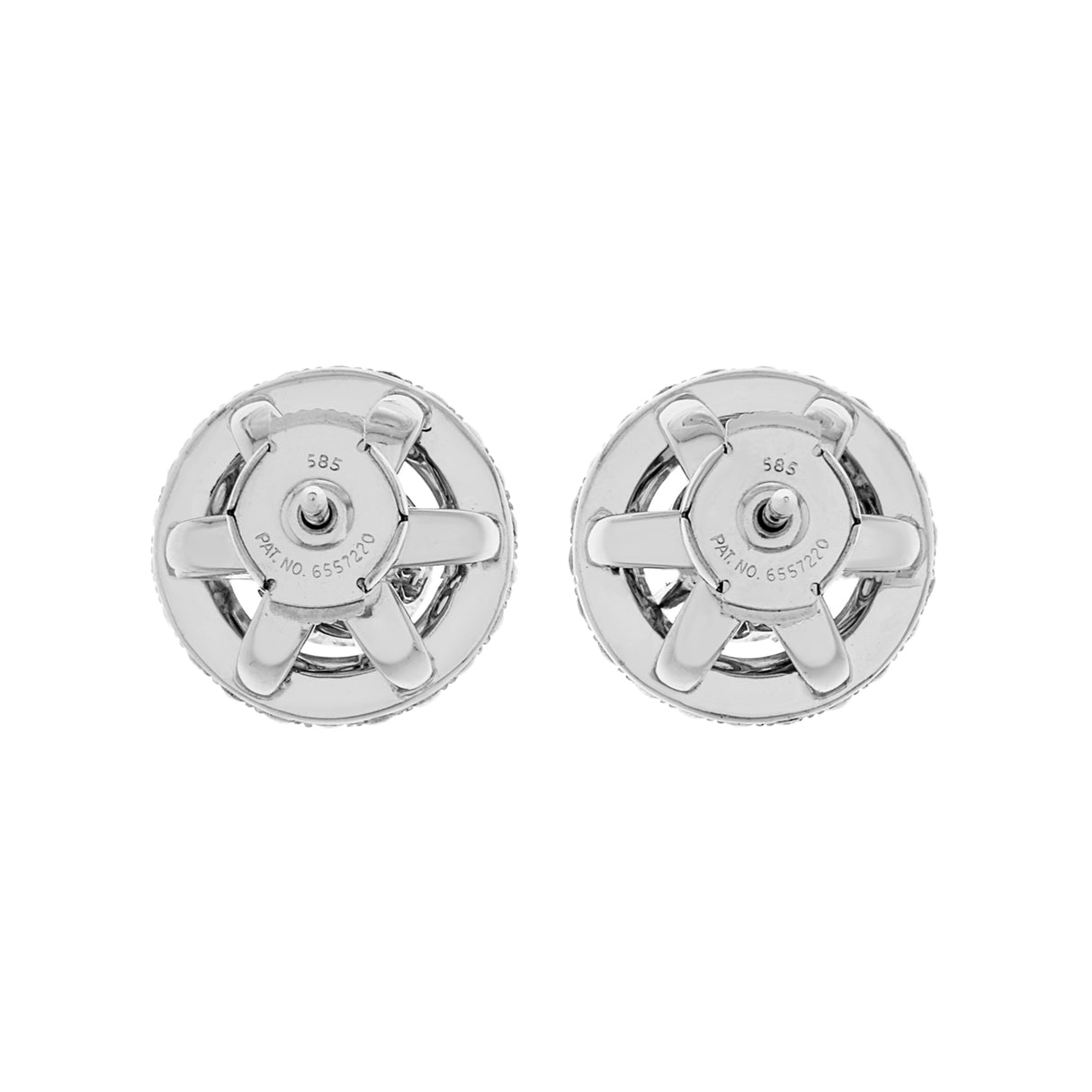 14K White Gold 3.18 Carat Halo Diamond Studs Fine Jewellery Modaselle