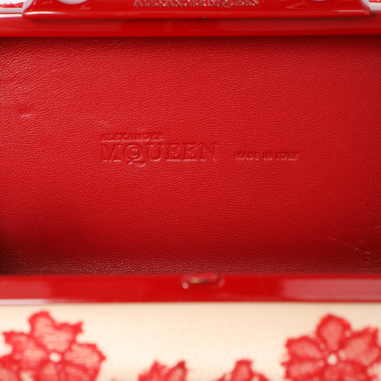 Alexander McQueen Lace Rose Knuckle Clutch Handbags Alexander McQueen