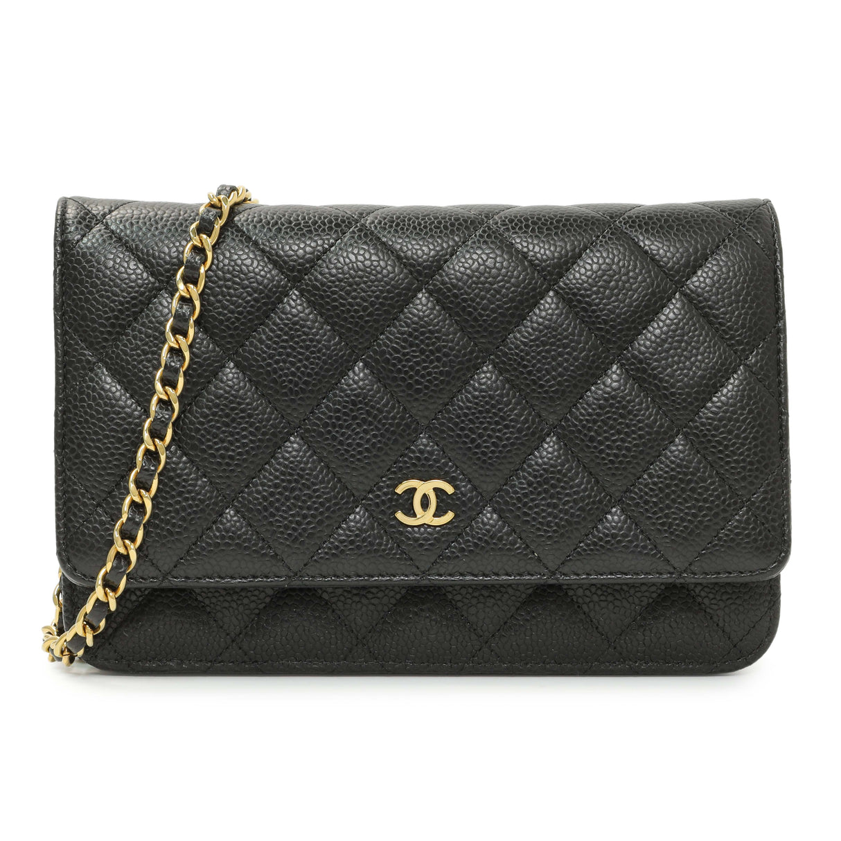 Chanel Black Quilted Caviar Wallet on Chain Handbags Chanel