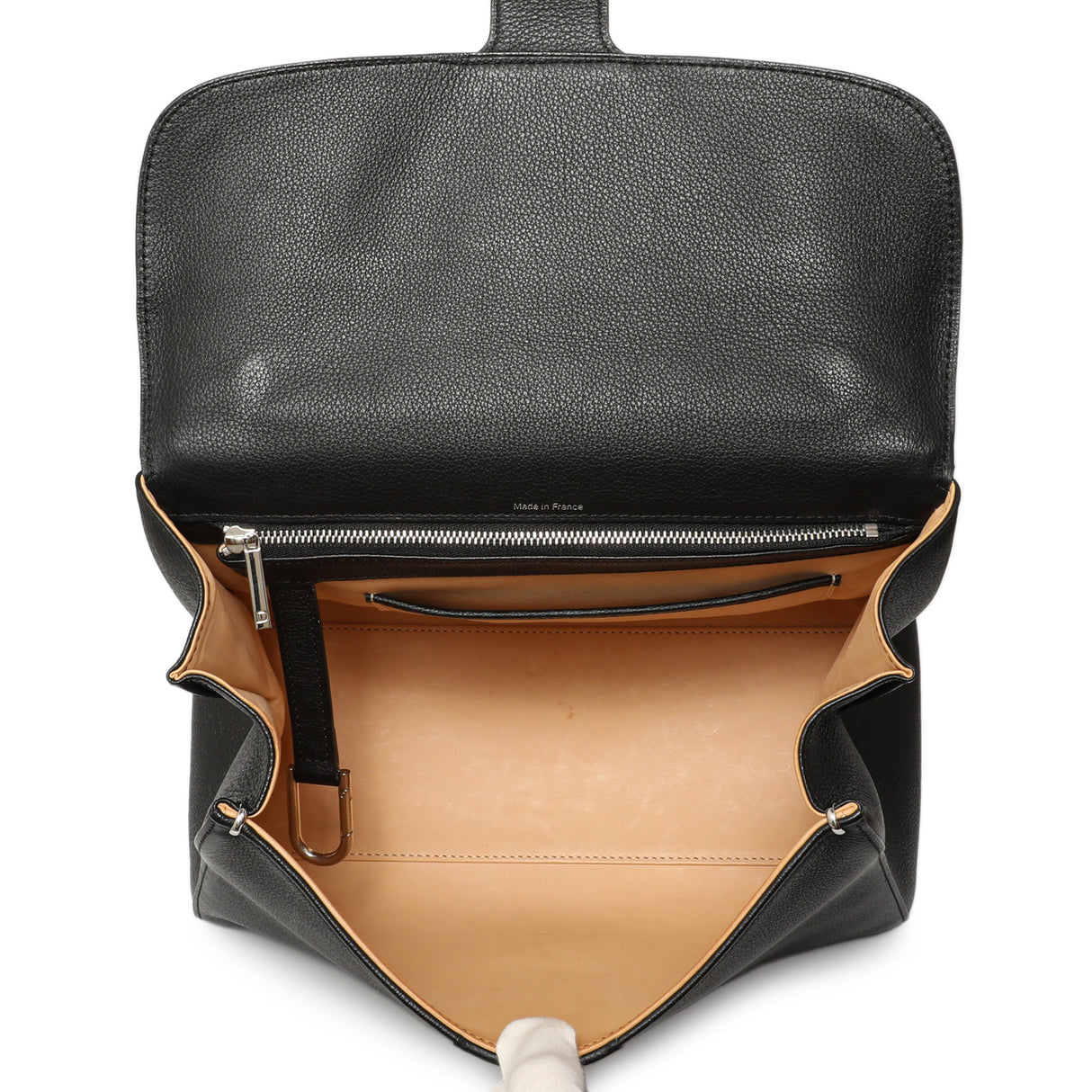 Delvaux Black Grained Calfskin Brillant MM Handbags Delvaux