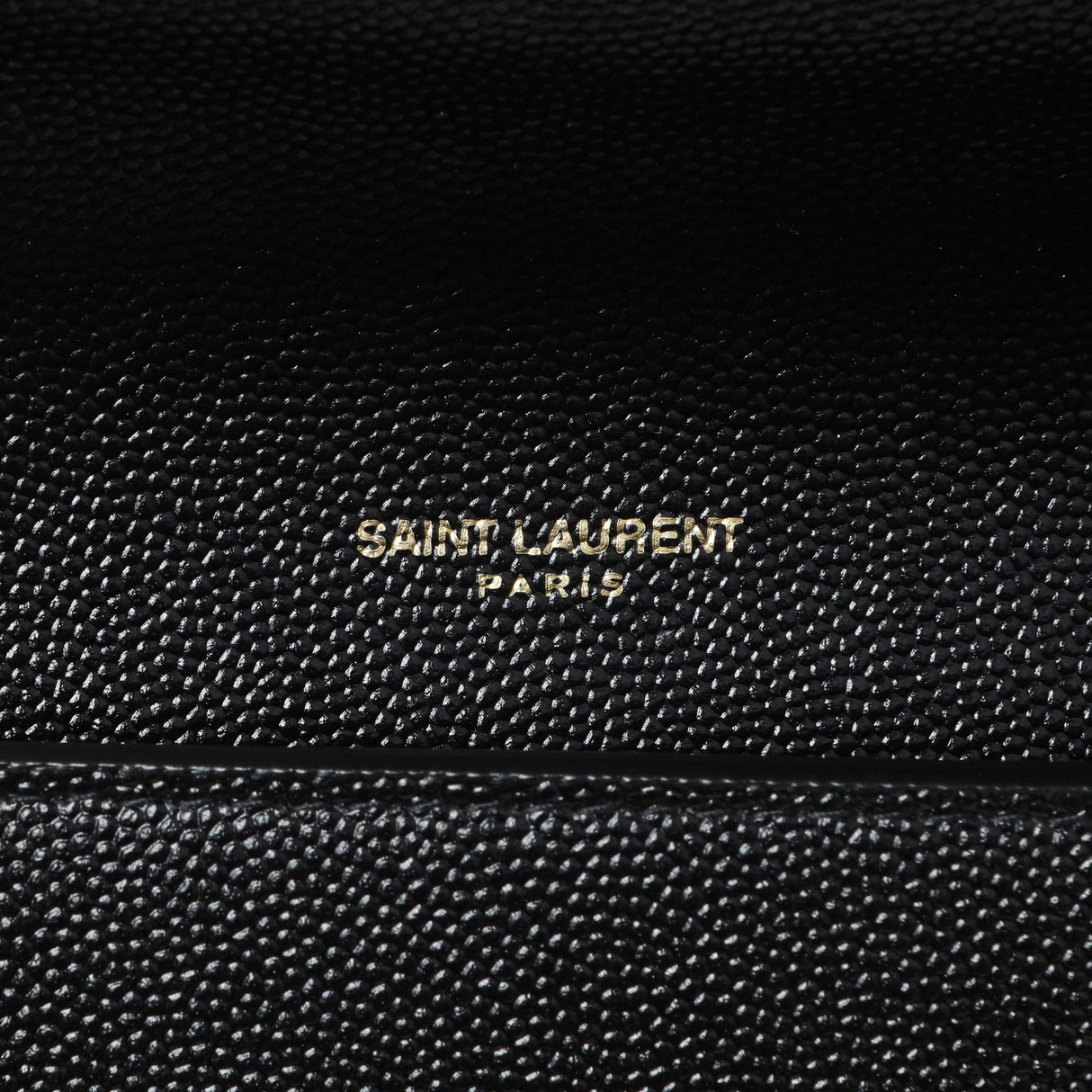 Saint Laurent Black Grain De Poudre Monogram Uptown Chain Wallet