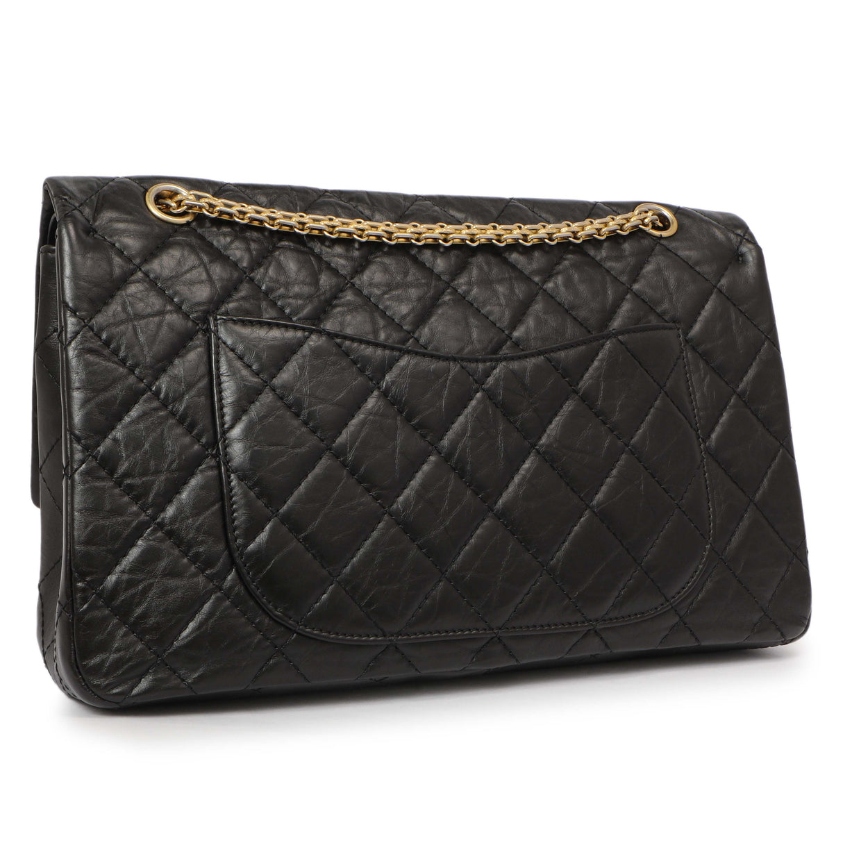 Chanel Black Quilted Aged Calfskin 2.55 Reissue Double Flap 227 Handbags Chanel