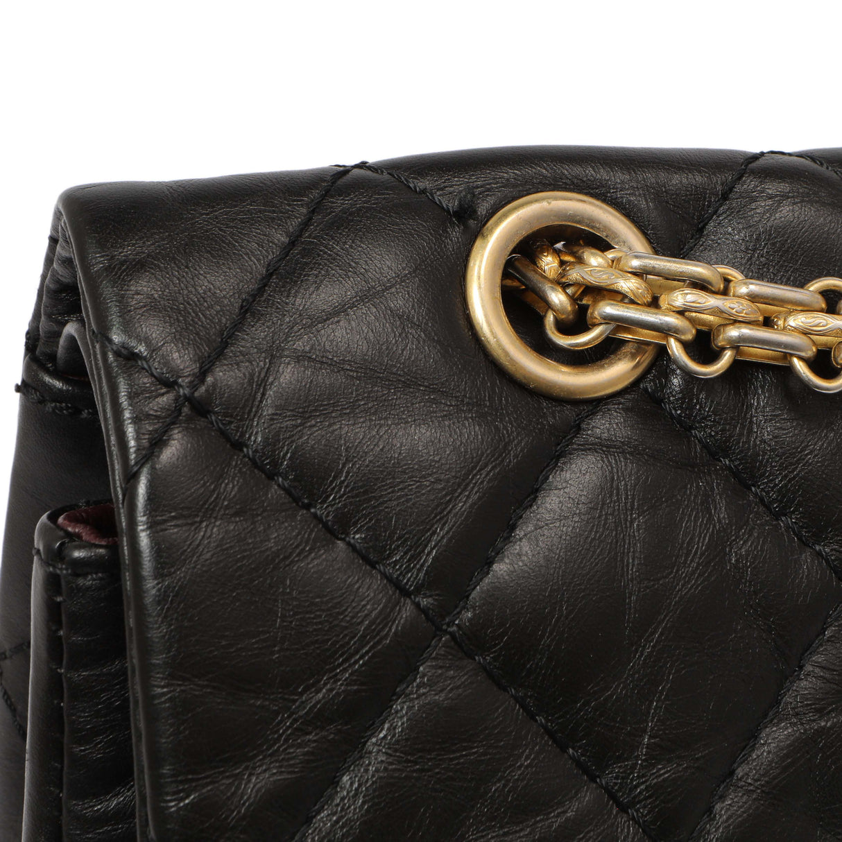 Chanel Black Quilted Aged Calfskin 2.55 Reissue Double Flap 227 Handbags Chanel