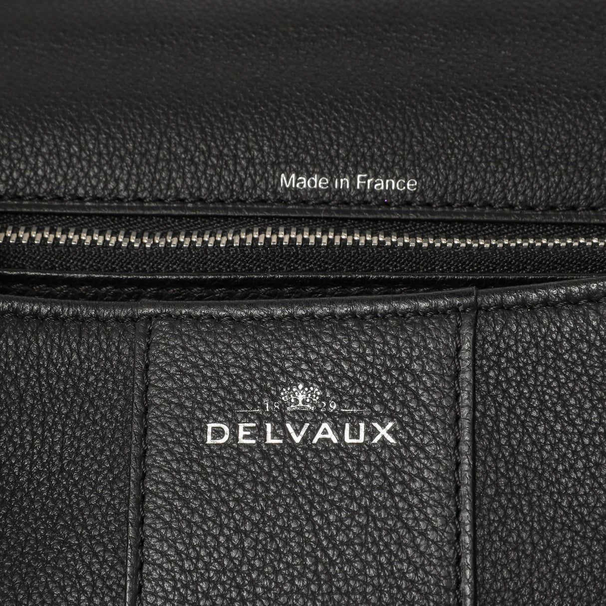 Delvaux Black Grained Calfskin Brillant MM Handbags Delvaux