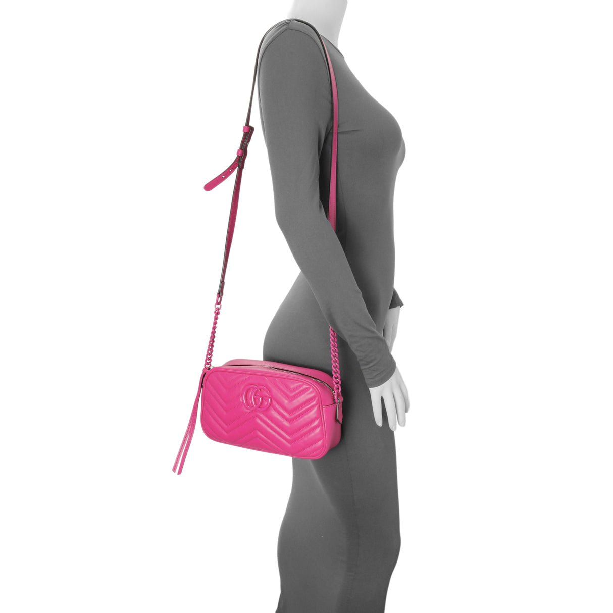 Gucci Fuxia Calfskin Marmont Chain Bag Handbags Gucci