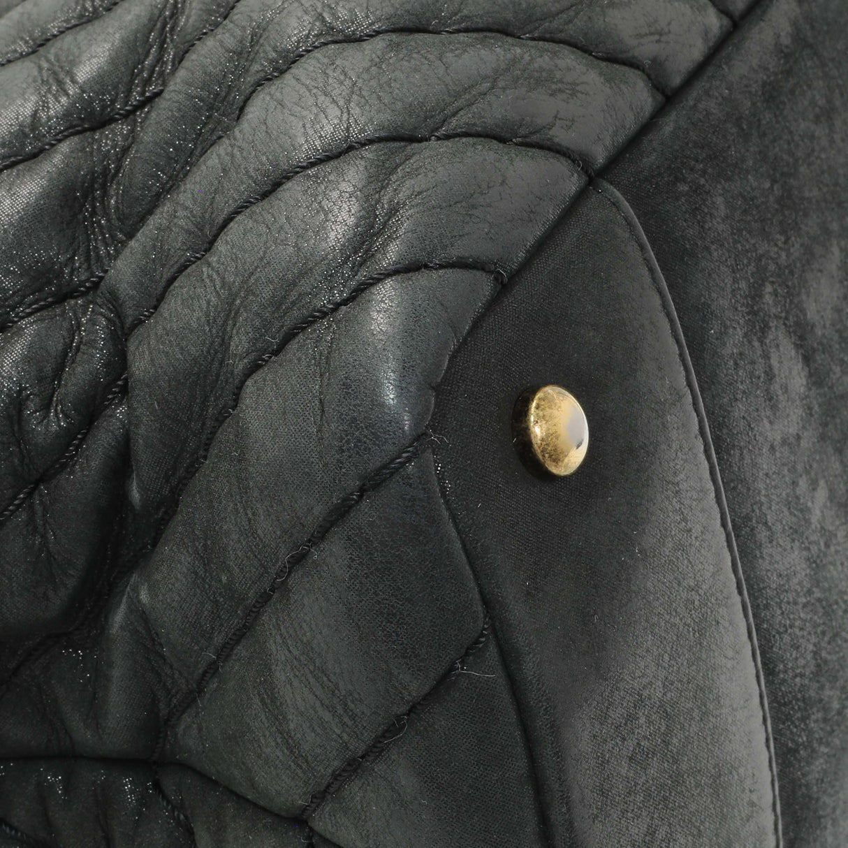 Chanel Dark Green Iridescent Calfskin Surpique Tote Handbags Chanel